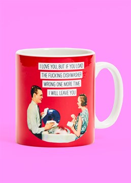 In every relationship, there are two different ways to load the dishwasher: the right way (yours) and the wrong way (theres). This hilarious, retro design is an instant Scribbler classic and the perfect, passive aggressive anniversary gift for your other half. This ceramic mug will look great in your dishwasher, as long as they put it in the right place - no pressure! Mug capacity: 10oz